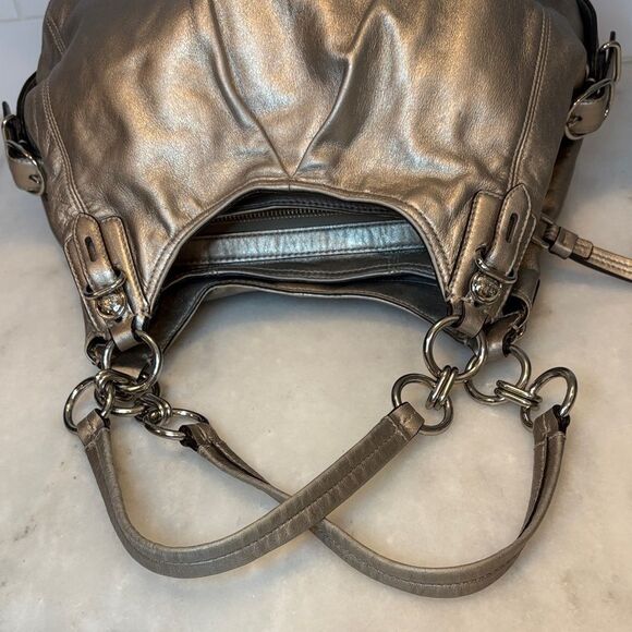 Coach Purse Handbag Leather Maggie Mia  Metallic Soft Hobo Shoulder Bag - HTF - Picture 12 of 16